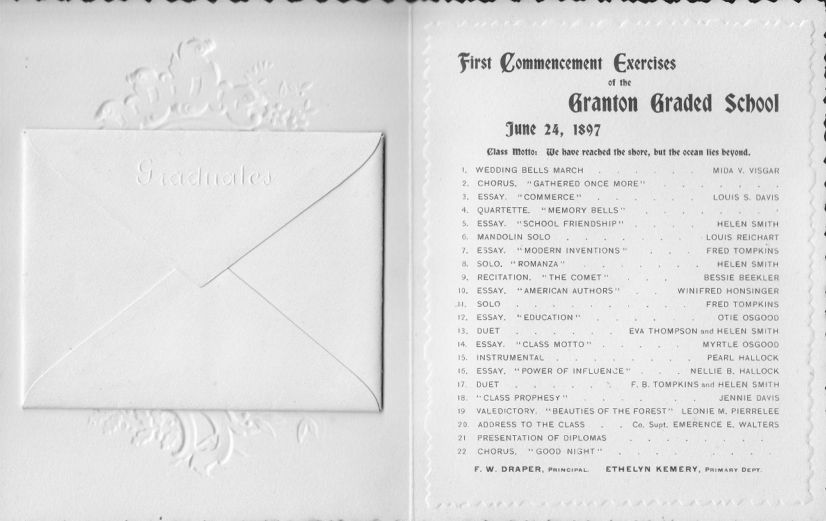 Granton School Commencement 1897